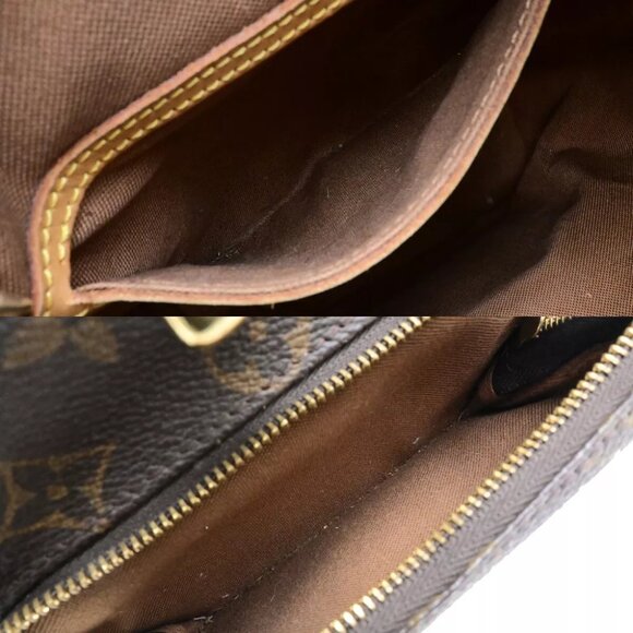 LOUIS VUITTON Montsouris MM Backpack Bag Monogram Leather Brown M51136 77ED313 main image 14